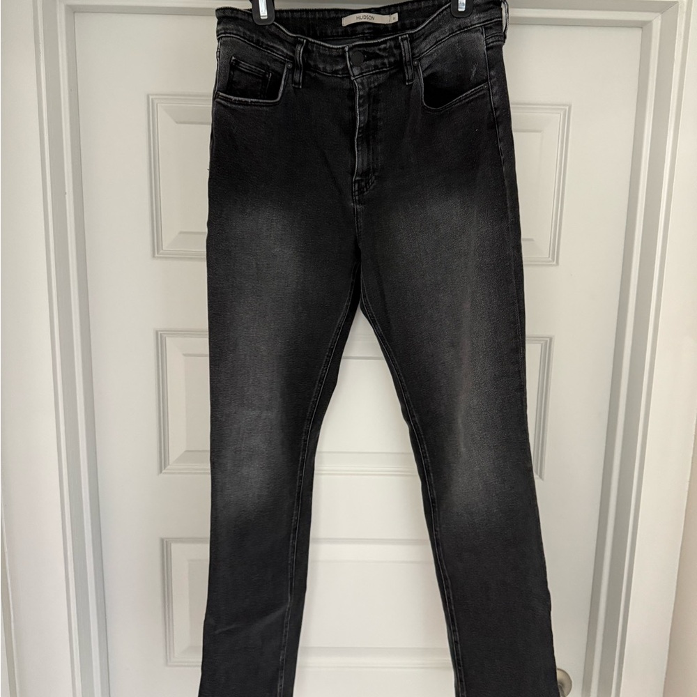 HUDSON Barbara high-rise baby bootcut Jean with slit hem